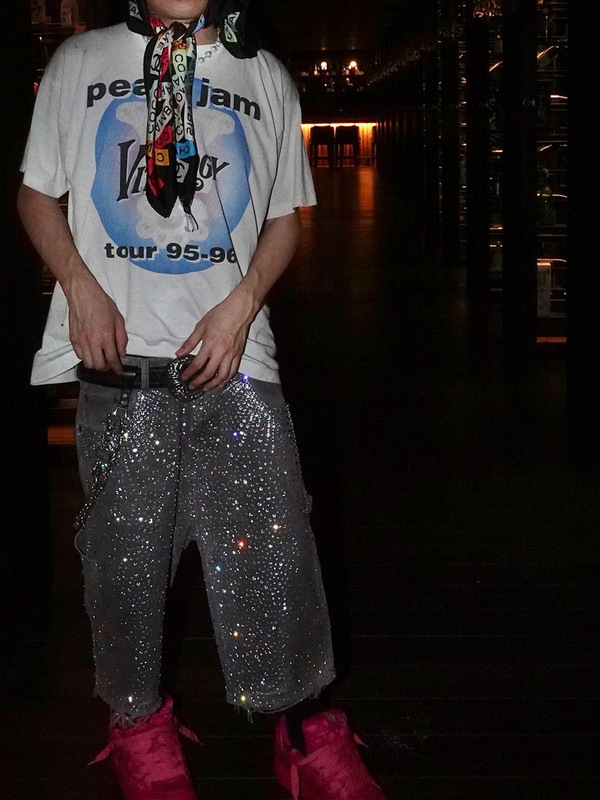 SPARKLE RHINESTONES DENIM SHORTS